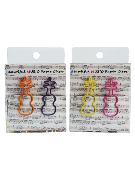 Paper Clips Pack of 12 Colourful Violins