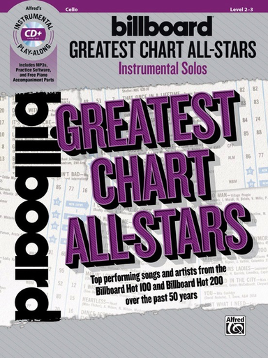 Billboard Greatest Chart All-Stars Instrumental Solos for Strings - Cello/CD/pdf Piano Accompaniment Alfred 46207