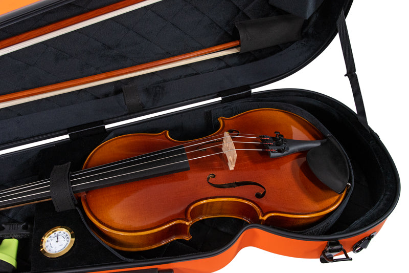 RAAN Shaped Violin Case Orange 1/2-1/4