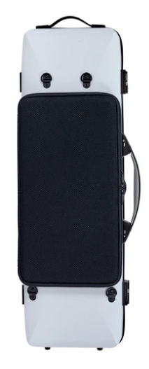 Violin Case - Bam Ice Supreme Hightech Oblong White with Silver Fittings