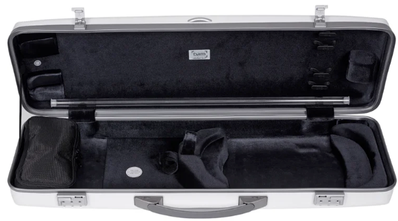 Violin Case - Bam Ice Supreme Hightech Oblong White with Orange Fittings