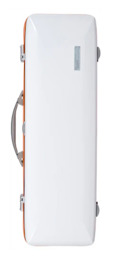 Violin Case - Bam Ice Supreme Hightech Oblong White with Orange Fittings