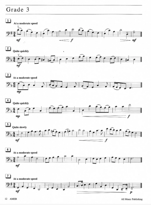 AMEB Sight-Reading - Cello ( 2009 Edition) AMEB 1203091839