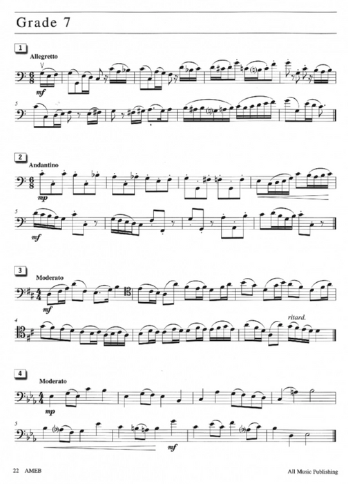 AMEB Sight-Reading - Cello ( 2009 Edition) AMEB 1203091839