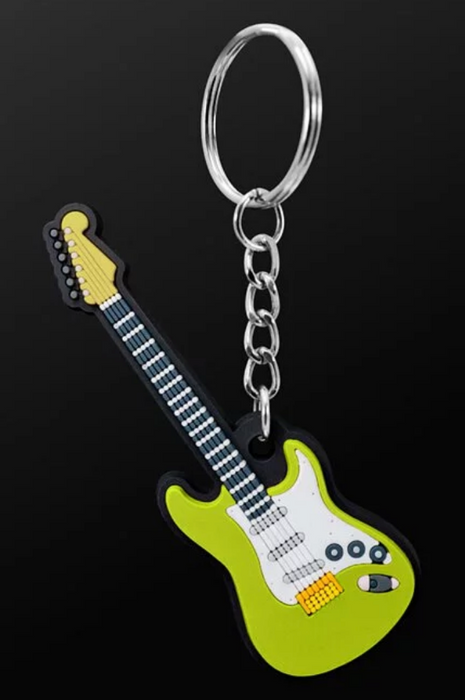 Musician Designer Electric Guitar Green Keyring