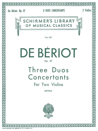 Beriot - 3 Duos Op57 - Violin Duet Schirmer 50257190