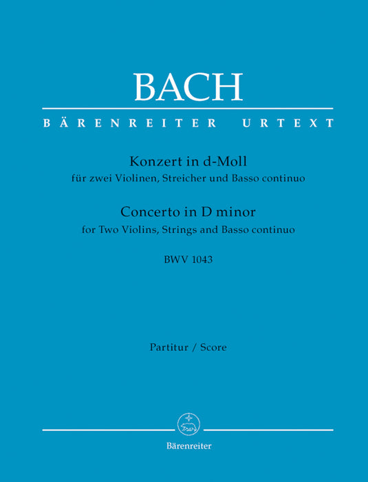 Bach - Concerto for 2 Violins in Dmin - String Orchestra Score Only Barenreiter BA5188