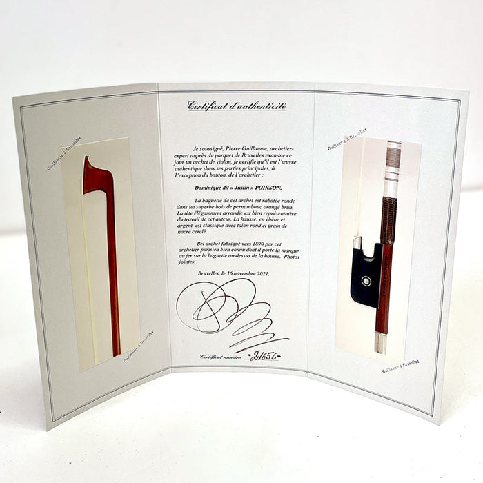 Stamped "Poirson a Paris" by Dominique Poirson Violin Bow c.1900