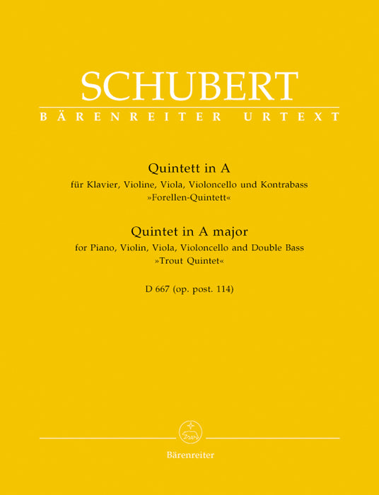 Schubert Trout Quintet Op Post 114 D 667 Parts