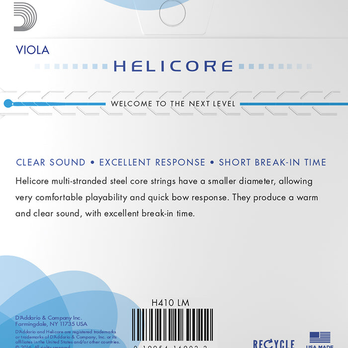 D'Addario Helicore Viola String Set Long Scale Medium 16"-16.5"
