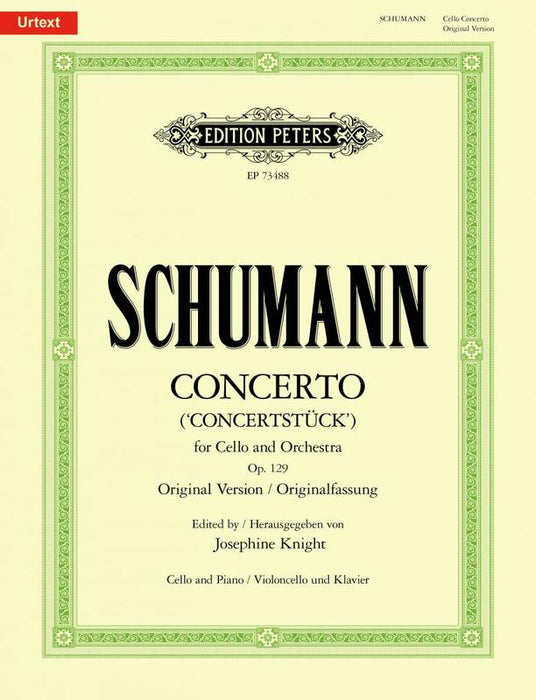 Schumann - Concerto Op129 - Cello/Piano Accompaniment - Peters EP73488