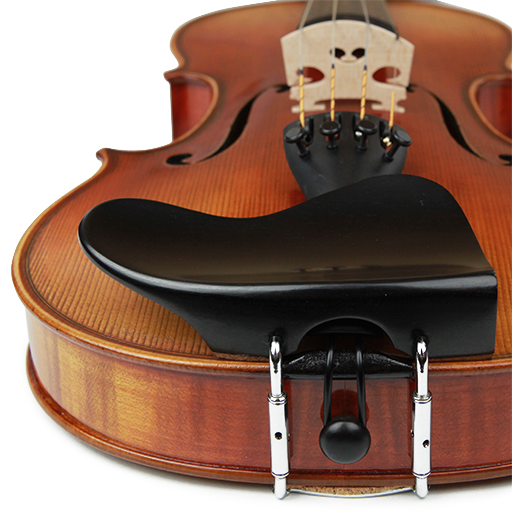 Violin Chinrest - Kreisler Berber Ebony Chrome Fittings