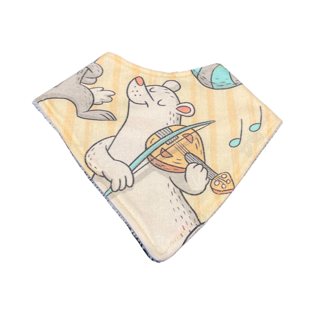 Baby Bib with Polar Bear Playing a Violin or Viola
