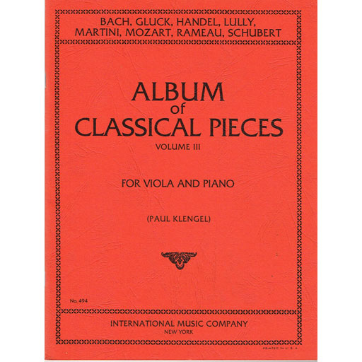 Album of Classical Pieces Volume 3 - Viola Book IMC IMC494