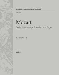 Mozart/Bach - 6 3-Part Preludes & Fugues K404A #1-3 - String Orchestra Viola Part Breitkopf OB5293VLA