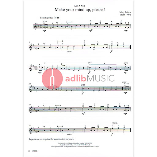 AMEB Violin Series 9 Grade 1 - Violin/Piano Accompaniment AMEB  1202728139