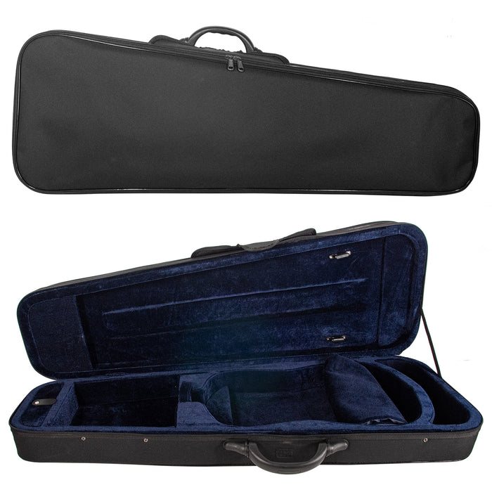SSC Lightweight Shaped/Arrow Viola Case Black/Blue16-16.5”