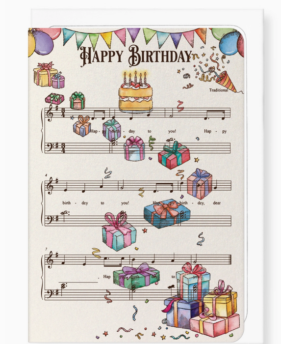 Greeting Card Birthday Music Score: Victorian Greeting Card