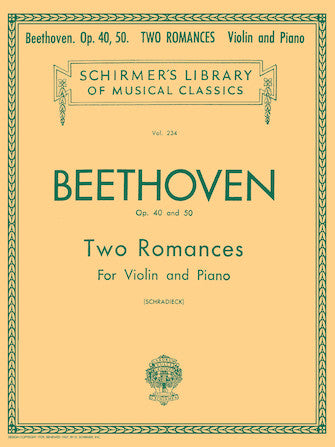 Beethoven - 2 Romances Op40 & Op50 - Violin/Piano Accompaniment Schirmer 50253660