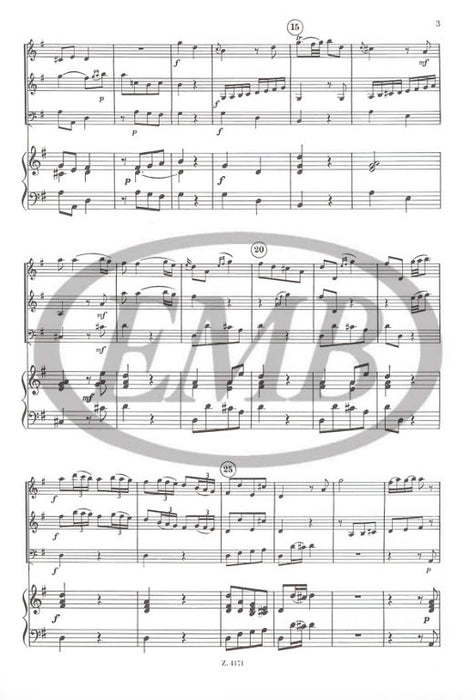 Haydn - Trio HobVG1 - 2 Violins/Cello Trio Score/Parts EMB Z4171