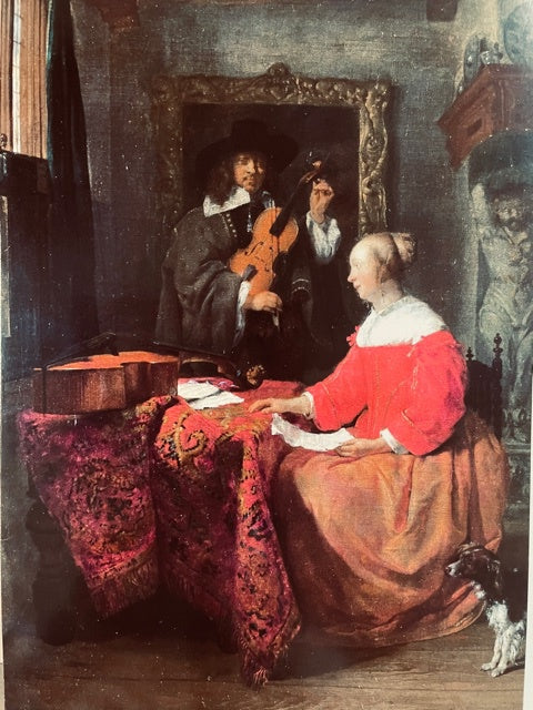 Greeting Card - Maxi Card - Woman at table Oil Painting