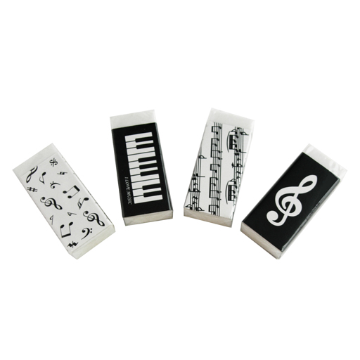 Eraser Paper Covered with 4 Different Musical Designs