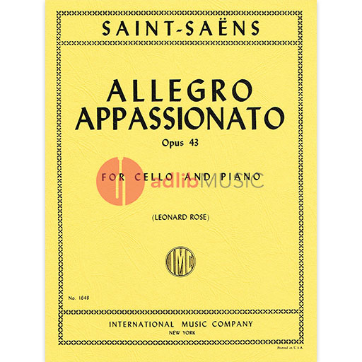 Saint-Saens - Allegro Appassionato Op43 - Cello/Piano Accompaniment IMC IMC1648