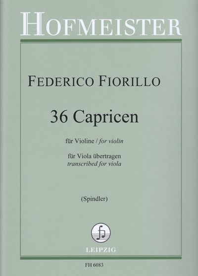 Kayser - 36 Etudes Op20 (Originally for Violin) - Viola Solo arranged by Spindler - Hofmeister FH6047
