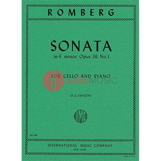 Romberg - Sonata in Emin Op38/1 - Cello/Piano Accompaniment IMC IMC0813
