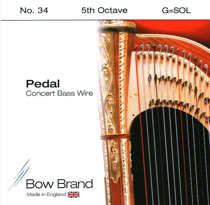 Bow Brand Wires: Tarnish Resistant - Pedal Harp String, Octave 5, Single G