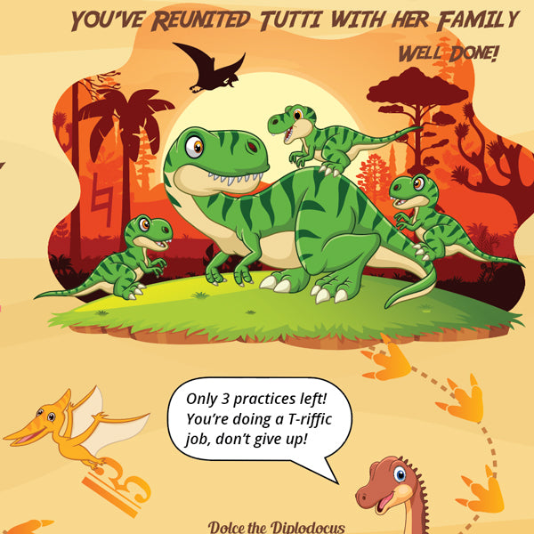 Jurassic Journey A3 Music Practice Chart by Musically Gifted
