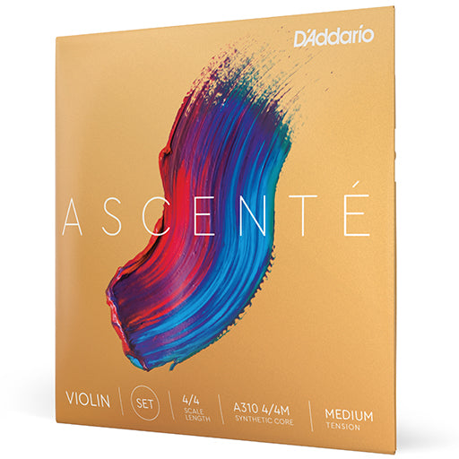 D’Addario Ascente Violin Set 4/4 with Kaplan Artcraft Rosin Dark Bundle