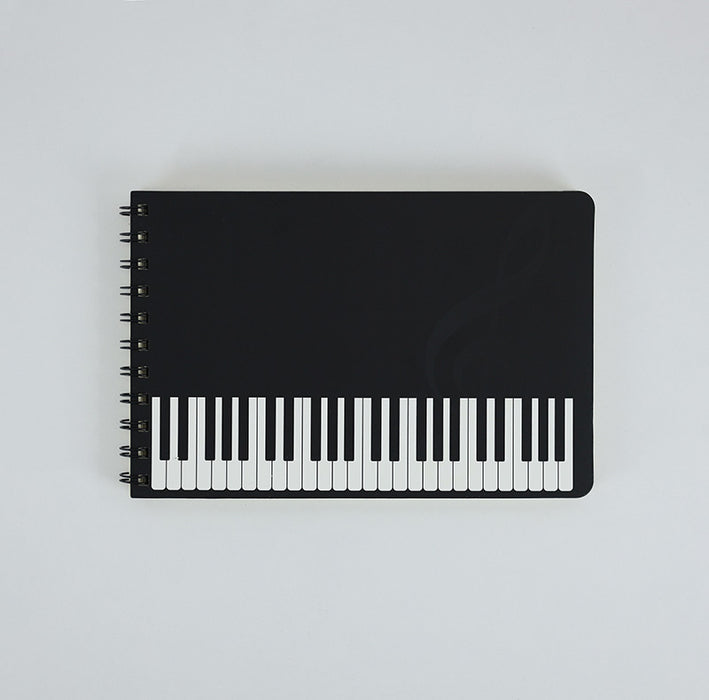 A5 Spiral Notebook Black with White Keyboard
