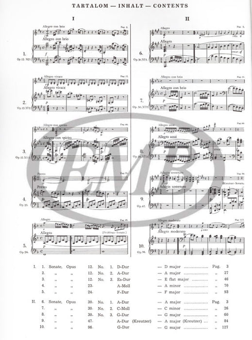 Beethoven - Sonatas Volume 2 - Violin/Piano Accompaniment EMB Z3365
