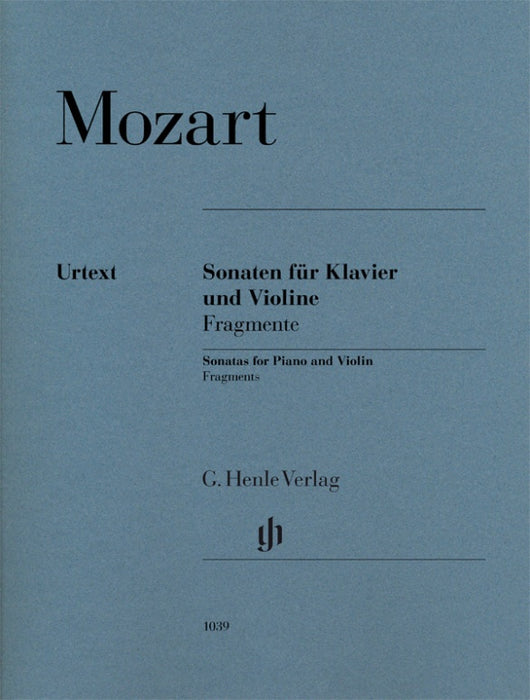 Mozart - Violin Sonatas Fragments - Violin/Piano Accompaniment Henle HN1039