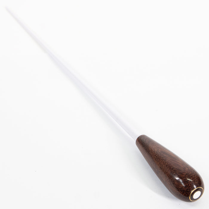 Conductors Baton - Takt 15" White Stick with Large Handle MOP Parisian Eye Ebony