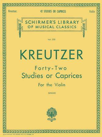 Kreutzer - 42 Studies LIB.230 - Violin Solo edited by Singer Schirmer 50253620