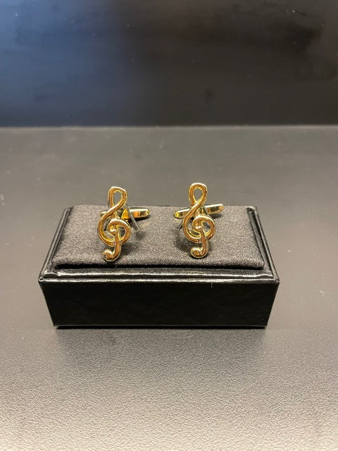 Gold Treble Clef Cufflinks. The Sydney String Centre