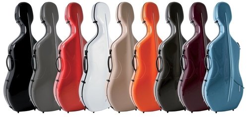 GEWA Air 3.9 Cello Case Black Gloss with Blue Interior