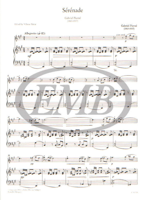 Pierne - Serenade - Violin/Piano Accompaniment EMB Z13709