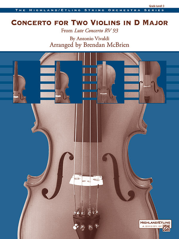 Concerto for Two Violins in D Major SO Grade 3 String Orch Vivaldi Ant ...