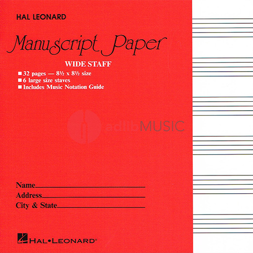 Wide Staff Manuscript Paper (Red Cover) - Hal Leonard 210004