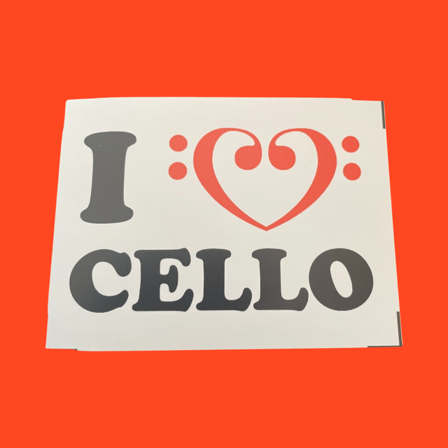 I Love Cello Sticker