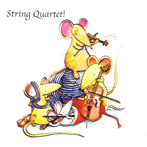 Greeting Card - Mouse String Quartet!