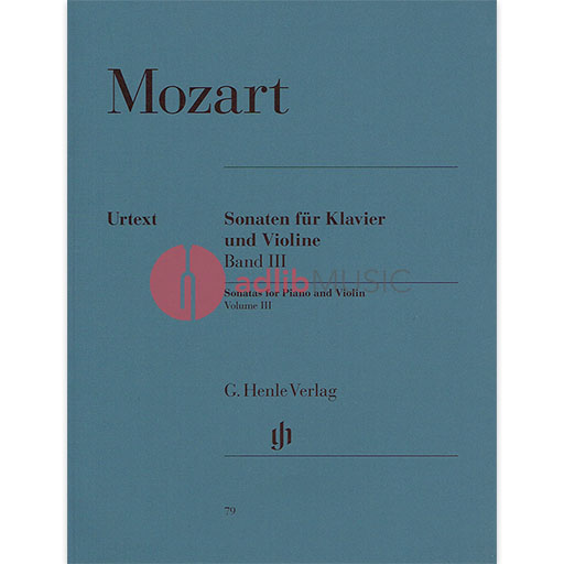 Mozart - Sonatas Book 3 - Violin/Piano Accompaniment Henle HN079