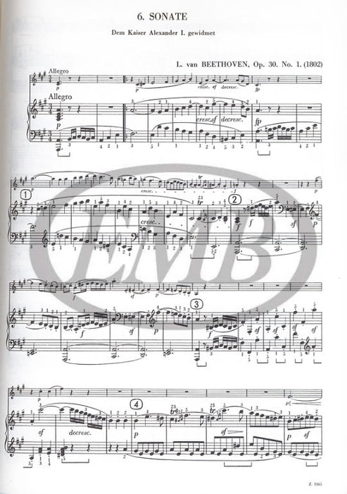 Beethoven - Sonatas Volume 2 - Violin/Piano Accompaniment EMB Z3365
