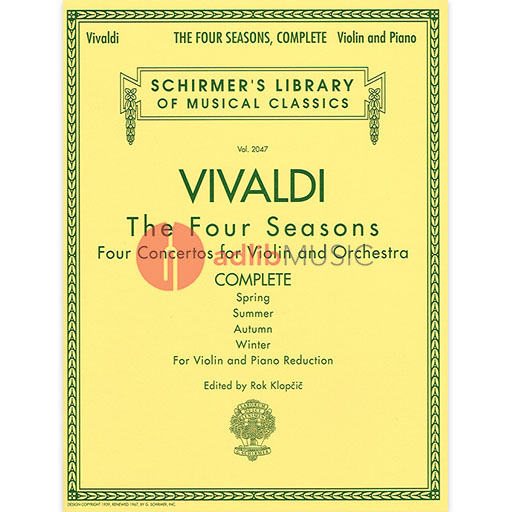 Vivaldi - The Four Seasons Complete - Violin/Piano Accompaniment Schirmer 50485535