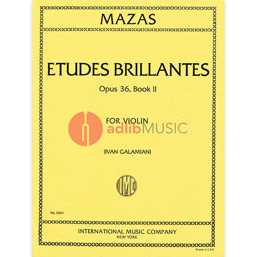 Mazas - Etudes Op36 Book 2 - Violin edited by Galamian IMC IMC2661