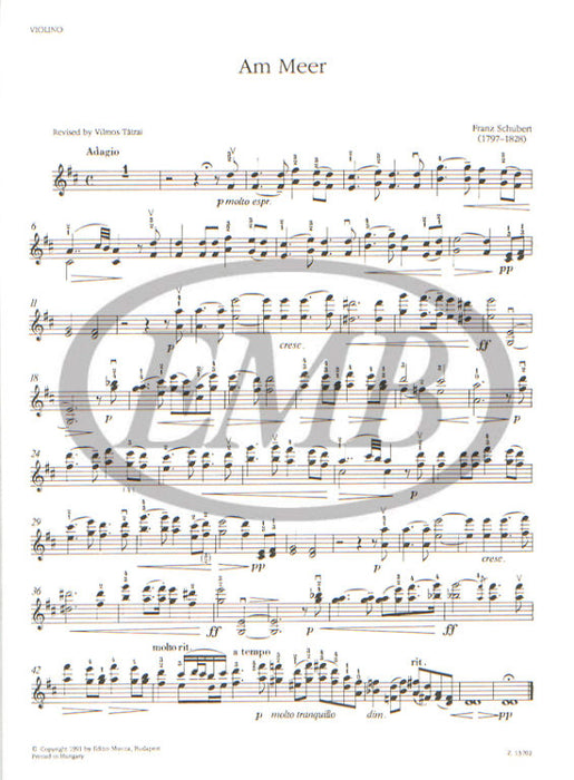 Schubert - At the Sea - Violin/Piano Accompaniment arranged by Wilhelmj EMB Z13702