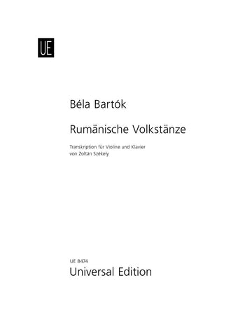 Bartok - Roumanian Folk Dances - Violin/Piano Accompaniment Universal UE08474